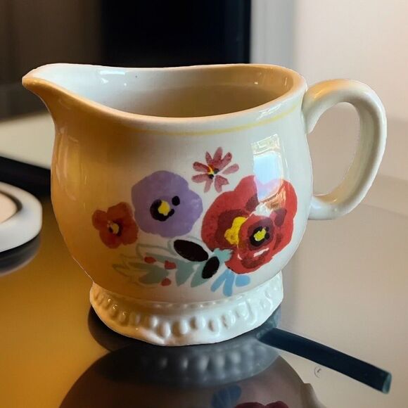 Pioneer Woman Creamer Flea Market Stoneware Floral Ree Drummond Rustic Country - Picture 1 of 5
